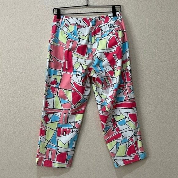 Talbots Colorful Geometric Cropped Pants Size 6 - Picture 5 of 12